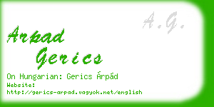 arpad gerics business card